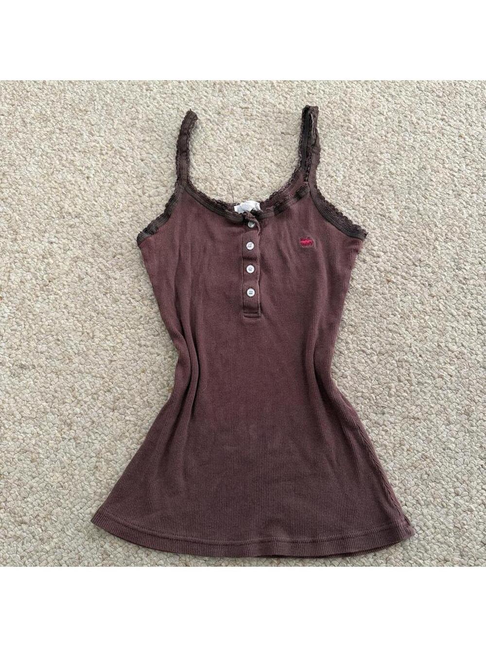 Aeropostale brown ribbed tank top